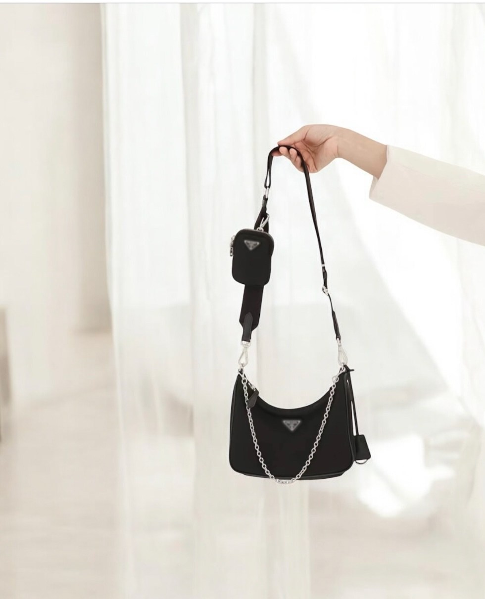 сумка прада черная нейлон,сумка прада re edition 2005,сумка через плечо prada,prada re-edition 2005 shoulder bag,прада сумка женская