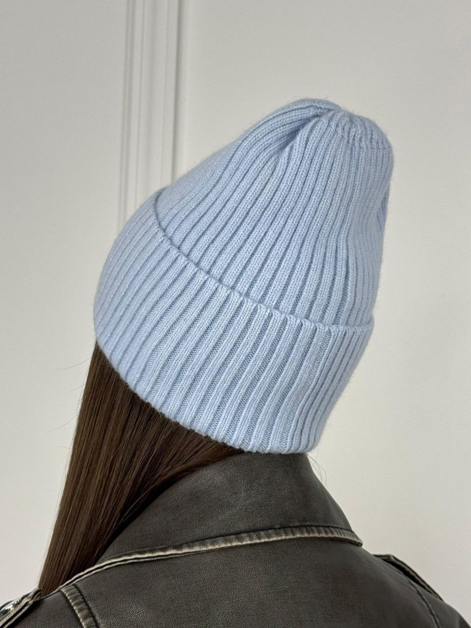 шапка женская,шапка бини,голубая шапка,женская вязаная шапка,шапка женская бини