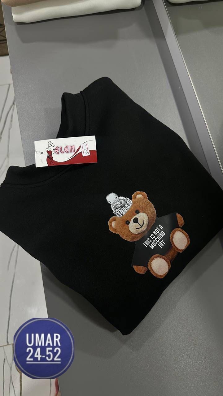 бежевый свитшот,теплый свитшот,свитшот с мишкой,свитшот с начесом,свитшот