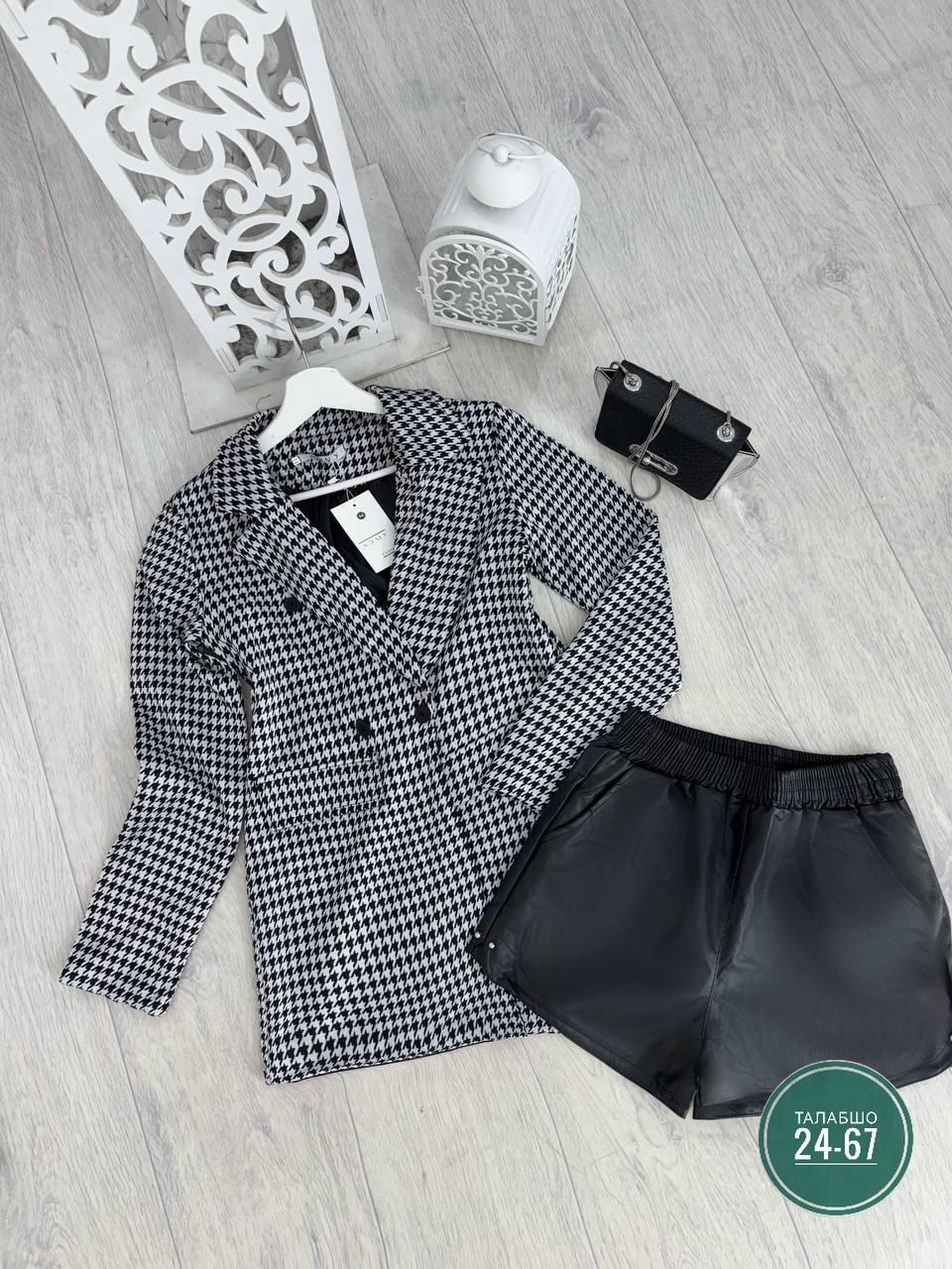 женский костюм двойка,пиджак гусиная лапка,костюм шорты и пиджак гусиная лапка,женские костюмы,костюм двойка