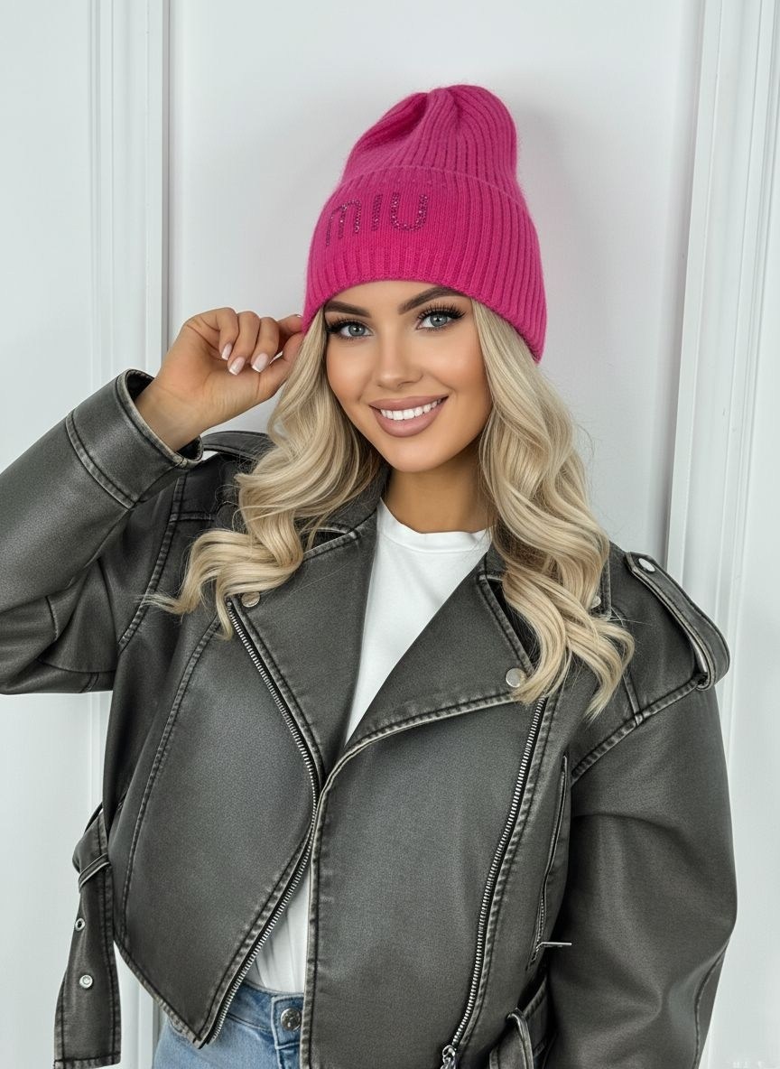 шапка женская,шапка бини,голубая шапка,женская вязаная шапка,шапка женская бини