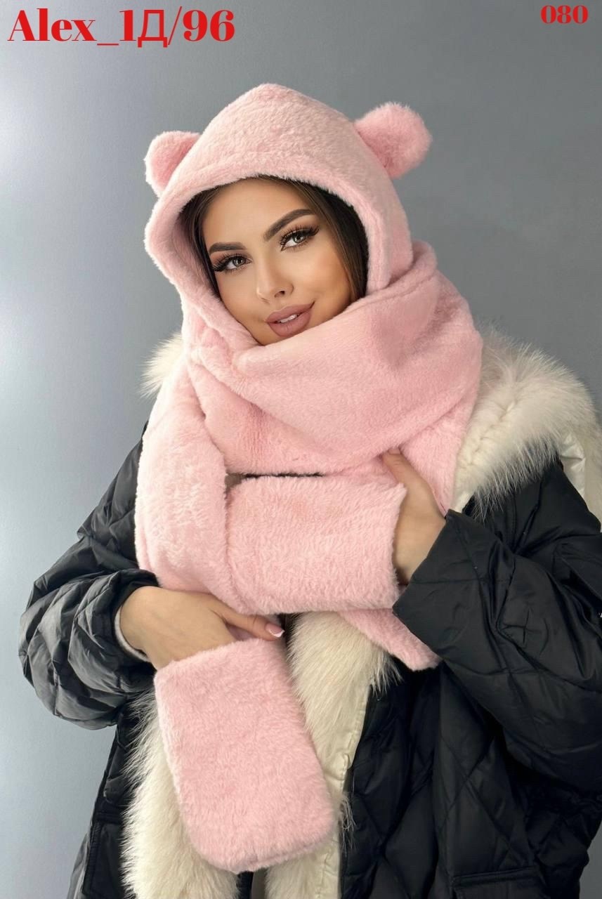 меховая шапка с ушками,шапка с ушками шарфом,шапка с ушками шарфом и варежками,зимняя шапка с ушками,шапка и шарф для женщин