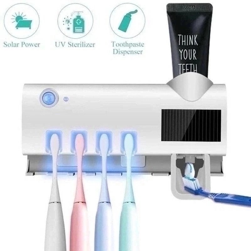 держатель зубной щеток,multi function toothbrush sterilizer,держатель зубных щеток с уф-стерилизатором и дозатором,держатель стерилизатор зубных щеток,дозатор зубной пасты