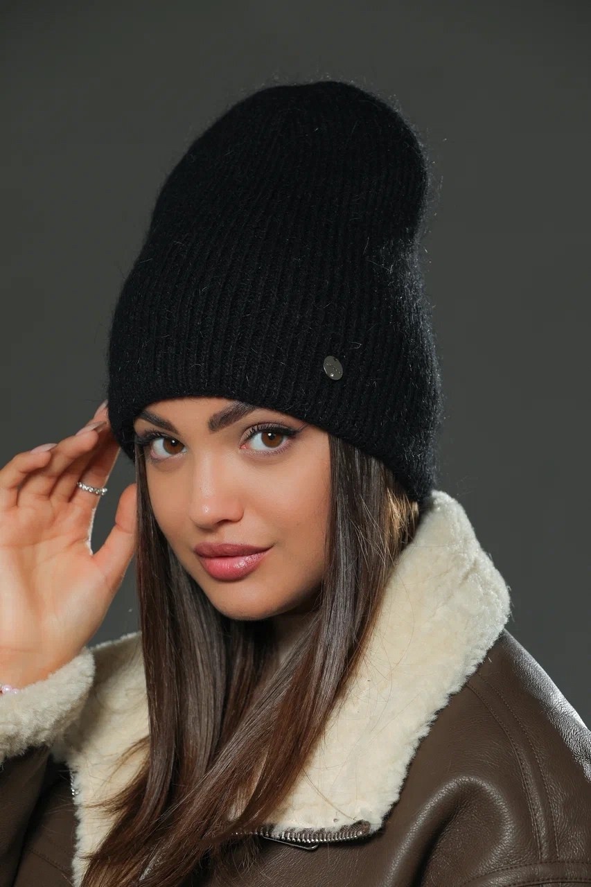 шапка женская зимняя вязаная из ангоры,шапка женская зимняя вязаная из ангоры бини,женская шапка из ангоры,шапка женская,шапка ангора