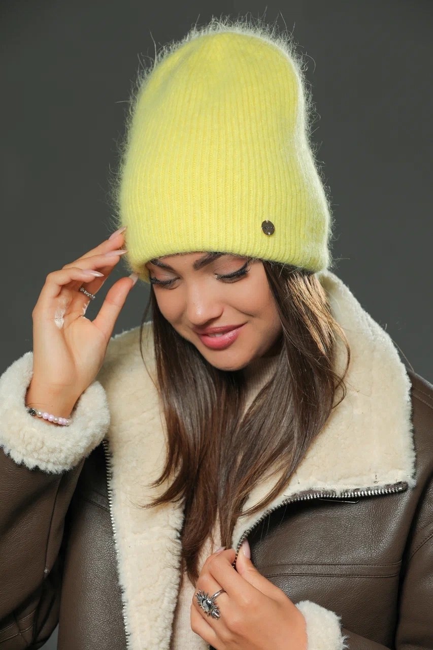 шапка бини,шапка женская,модная шапка,шапка ангора,женская вязаная шапка