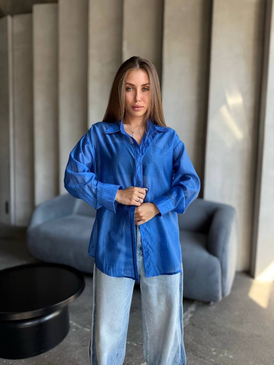 рубашка женская оверсайз голубая,рубашка оверсайз голубая,женские блузки и рубашки,блузка женская,рубашка блузка