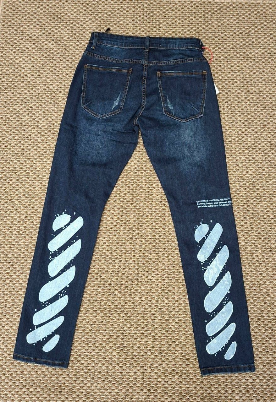 джинсы стиль,off white jeans,джинсы с принтом,мужские джинсы,джинсы офф вайт
