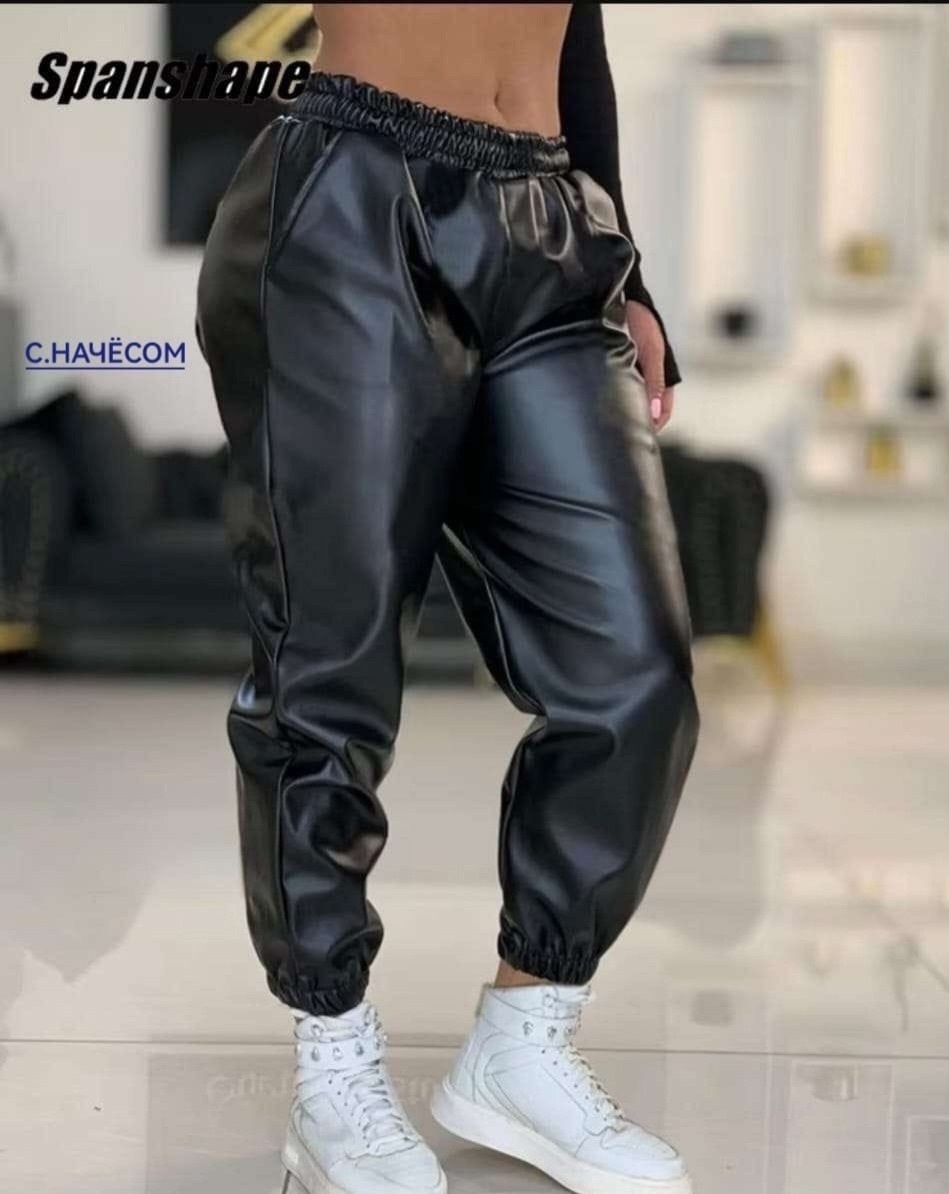 кожаные штаны,кожаные женские штаны,кожаные брюки,штаны брюки,брюки кожаные джоггеры из экокожи