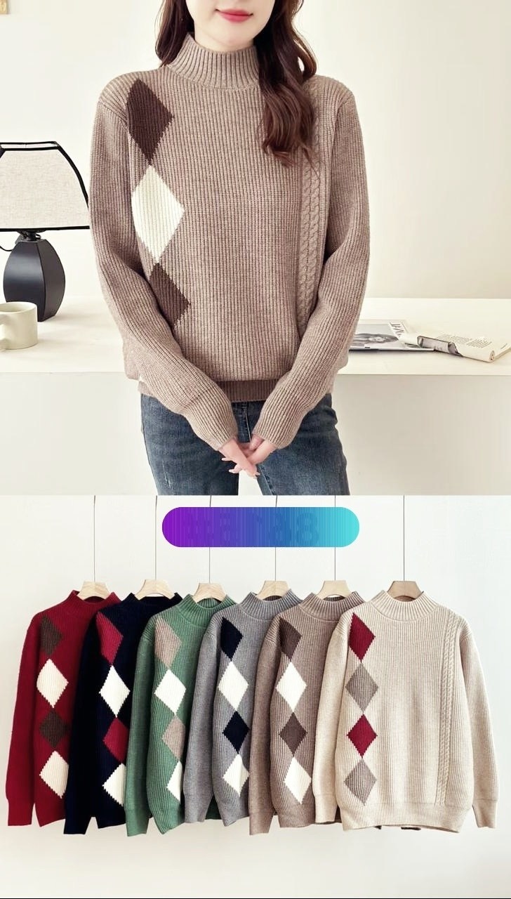 женский свитер,свитер,свитер джемпер вязаный,женский вязаный свитер с высоким воротником,модные свитера