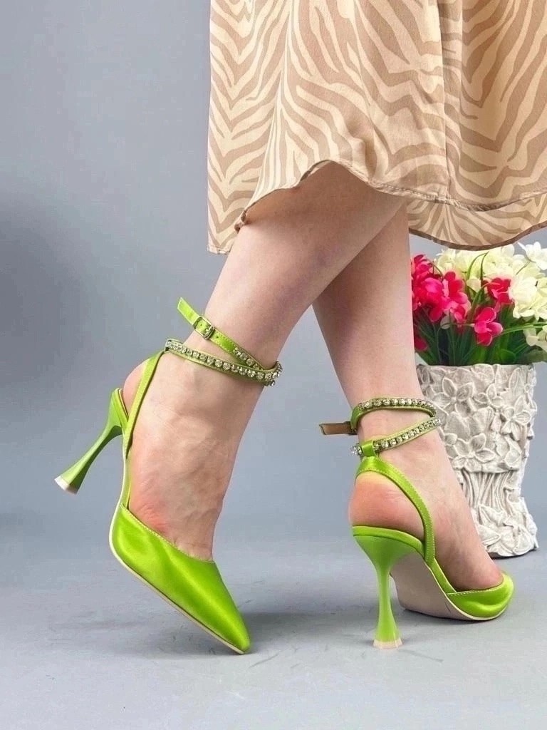 босоножки зеленые,босоножки на каблуках,зеленые туфли,женские туфли лодочки,атласные туфли