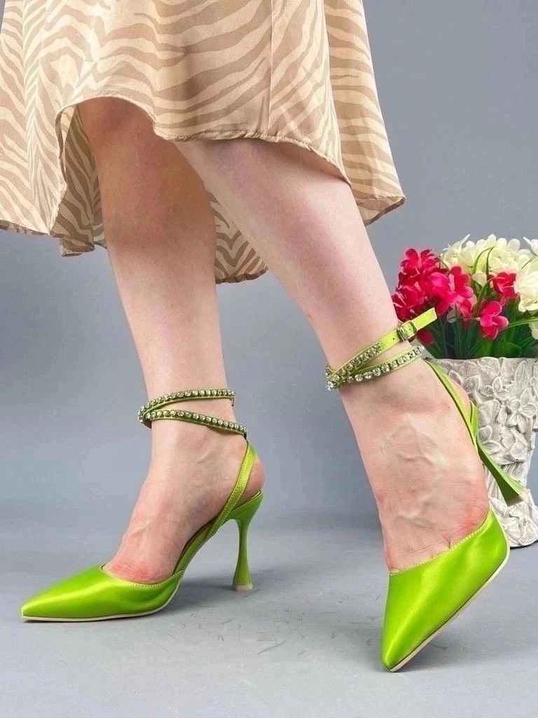 босоножки зеленые,босоножки на каблуках,зеленые туфли,женские туфли лодочки,атласные туфли