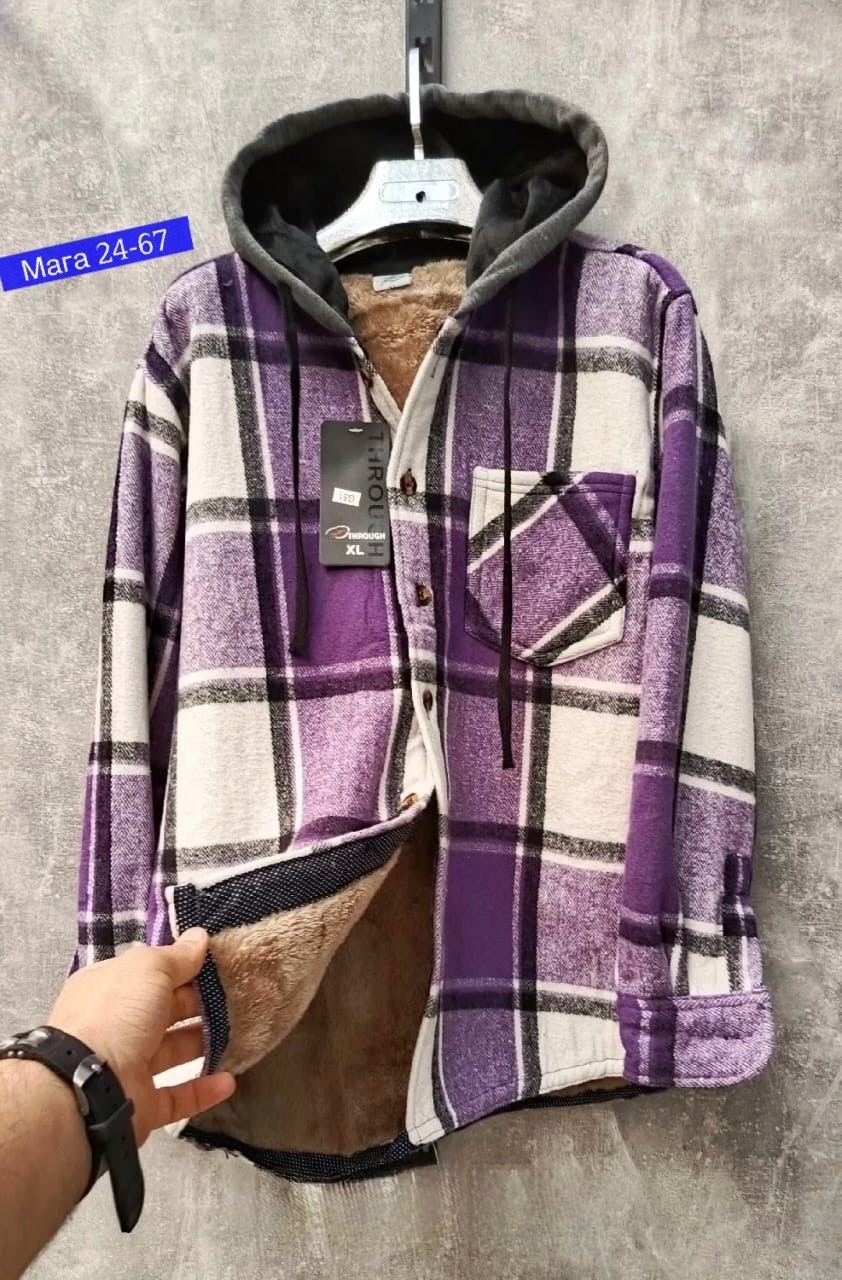 рубашка с капюшоном,рубашки на меху,рубашка в клетку с капюшоном,клетчатая рубашка с капюшоном,теплая рубашка