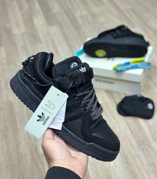 кроссовки adidas,мужские кроссовки adidas,черные кроссовки adidas,adidas forum low black,adidas forum bad bunny