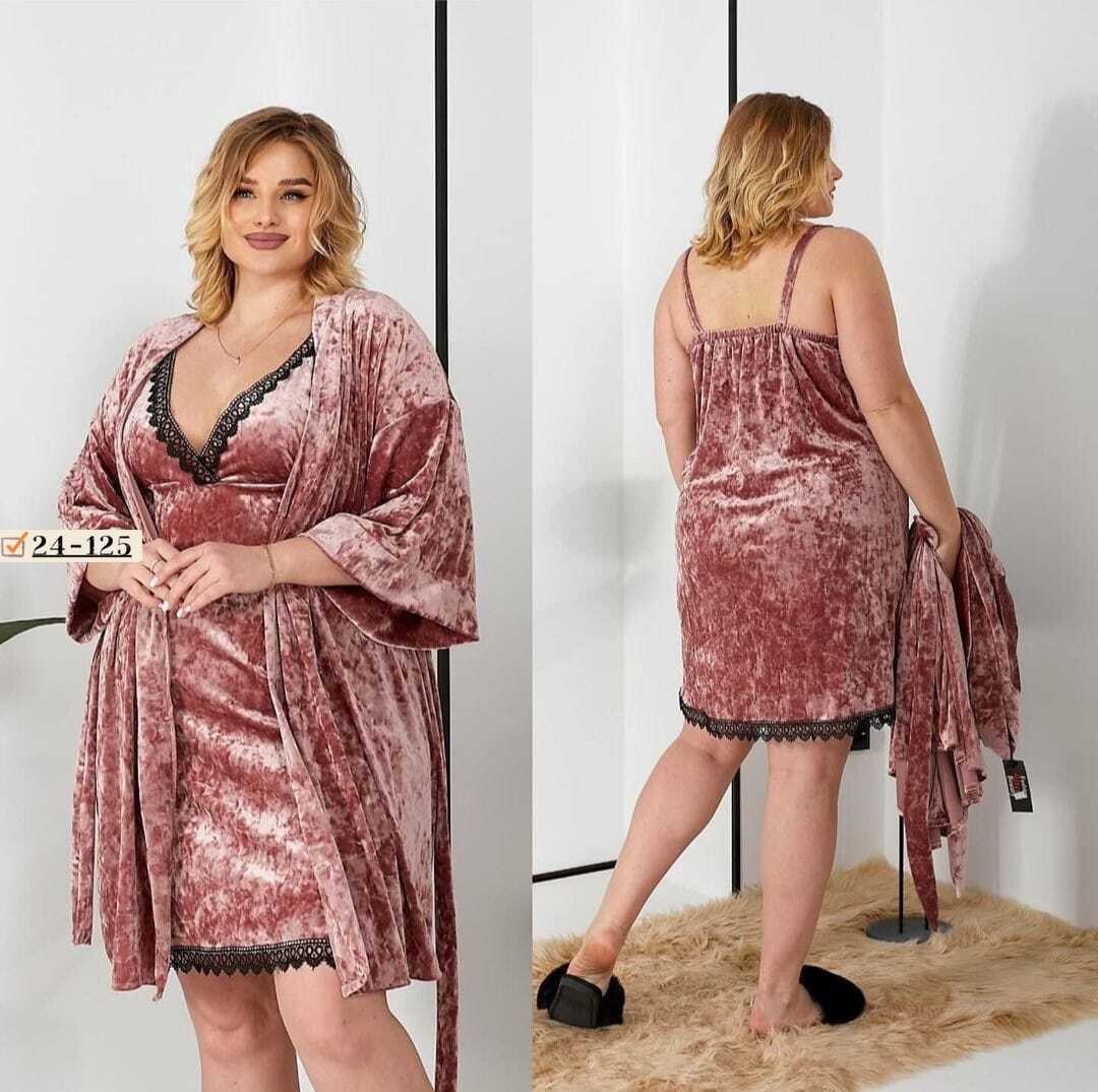 пеньюар с халатом,комплект с пеньюаром,комплект халат сорочка,комплект с халатом,халат домашний большие размеры