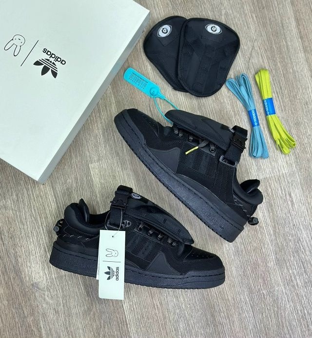 кроссовки adidas,мужские кроссовки adidas,черные кроссовки adidas,adidas forum low black,adidas forum bad bunny