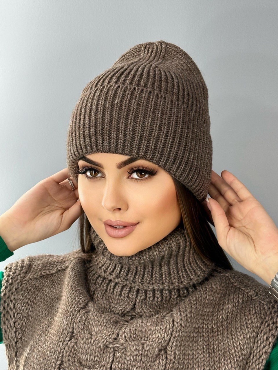шапка женская,шапки комплект женская,женская вязаная шапка,комплект шапки,шапки для женщин
