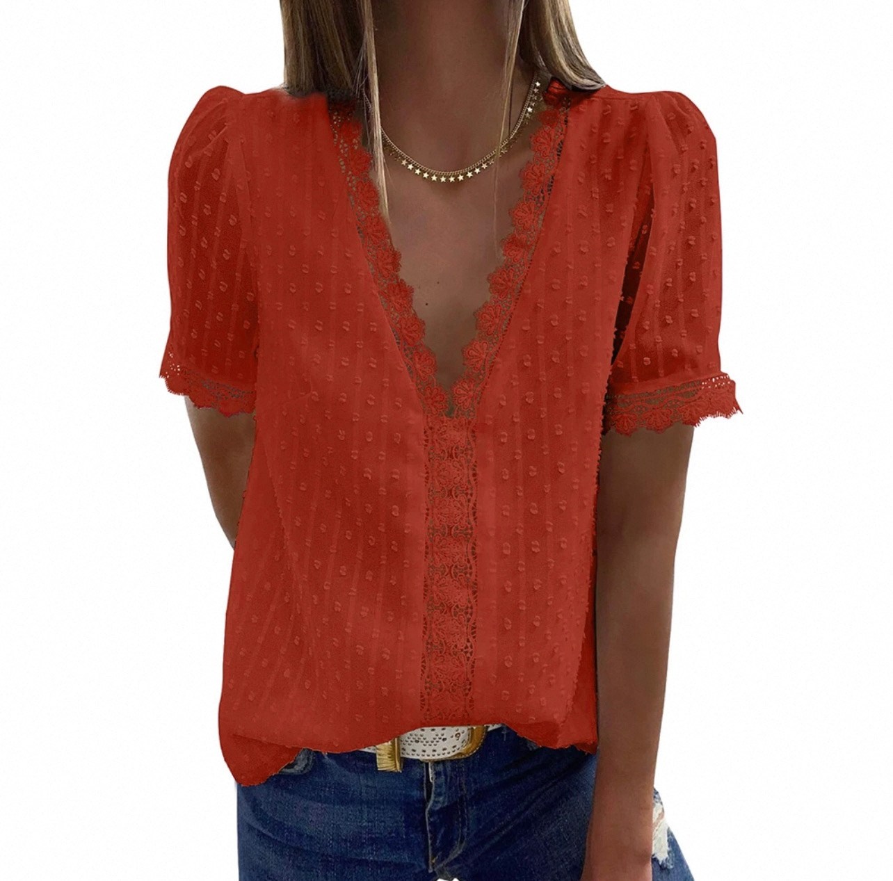 блузка модная,женская блуза,блузка женская летняя с короткими рукавами,кружевная блузка,блузка с короткий рукав