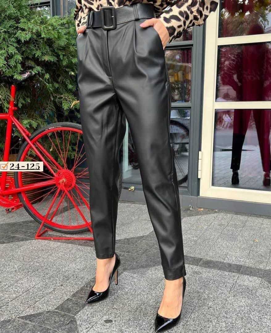 кожаные брюки,кожаные брюки с поясом,брюки из экокожи женские,брюки из экокожи,женские кожаные брюки