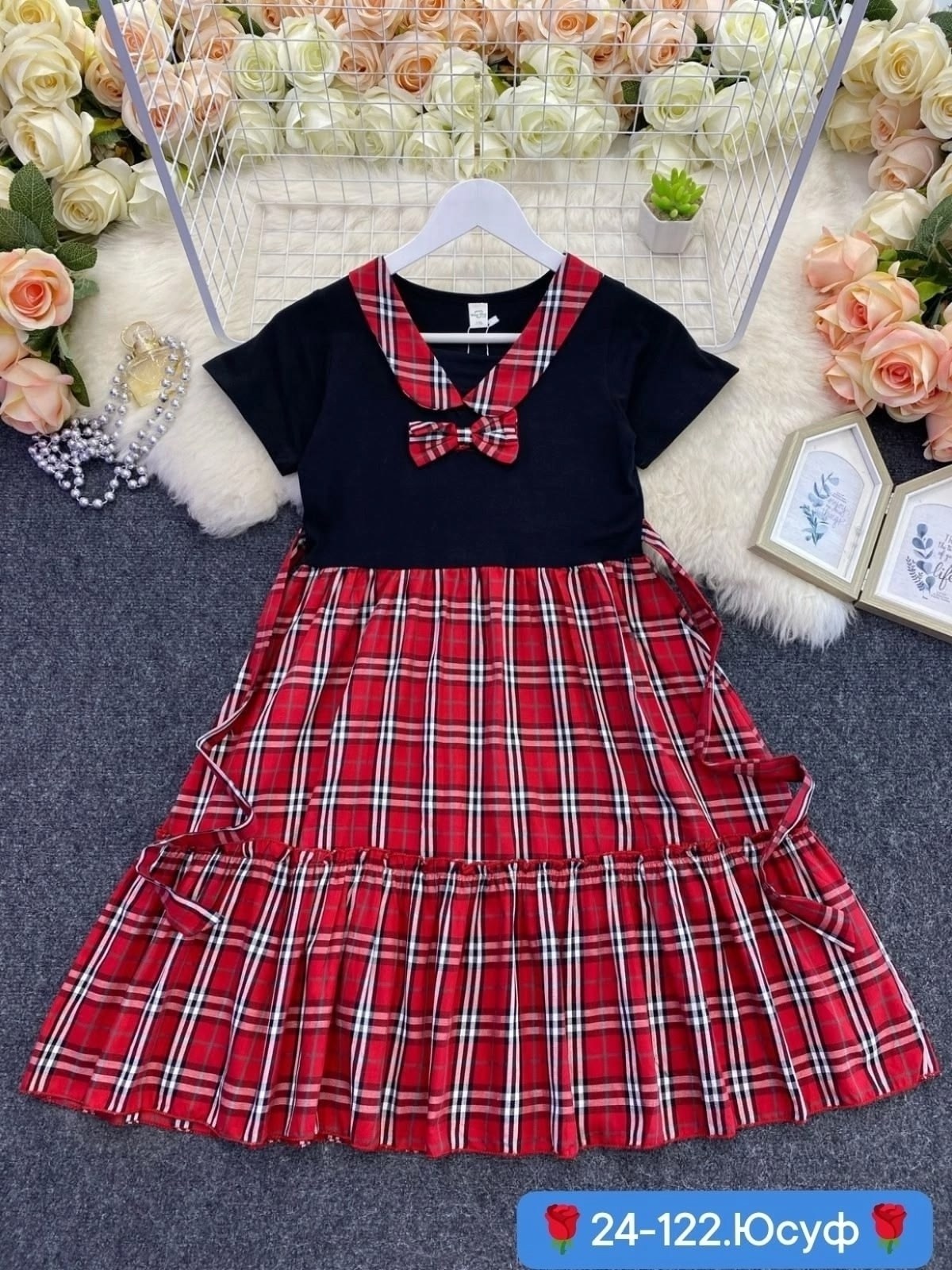 платье красное в клетку детское,клетчатое платье для девочки,платье в клетку,платье для девочек,платье для девочки красное