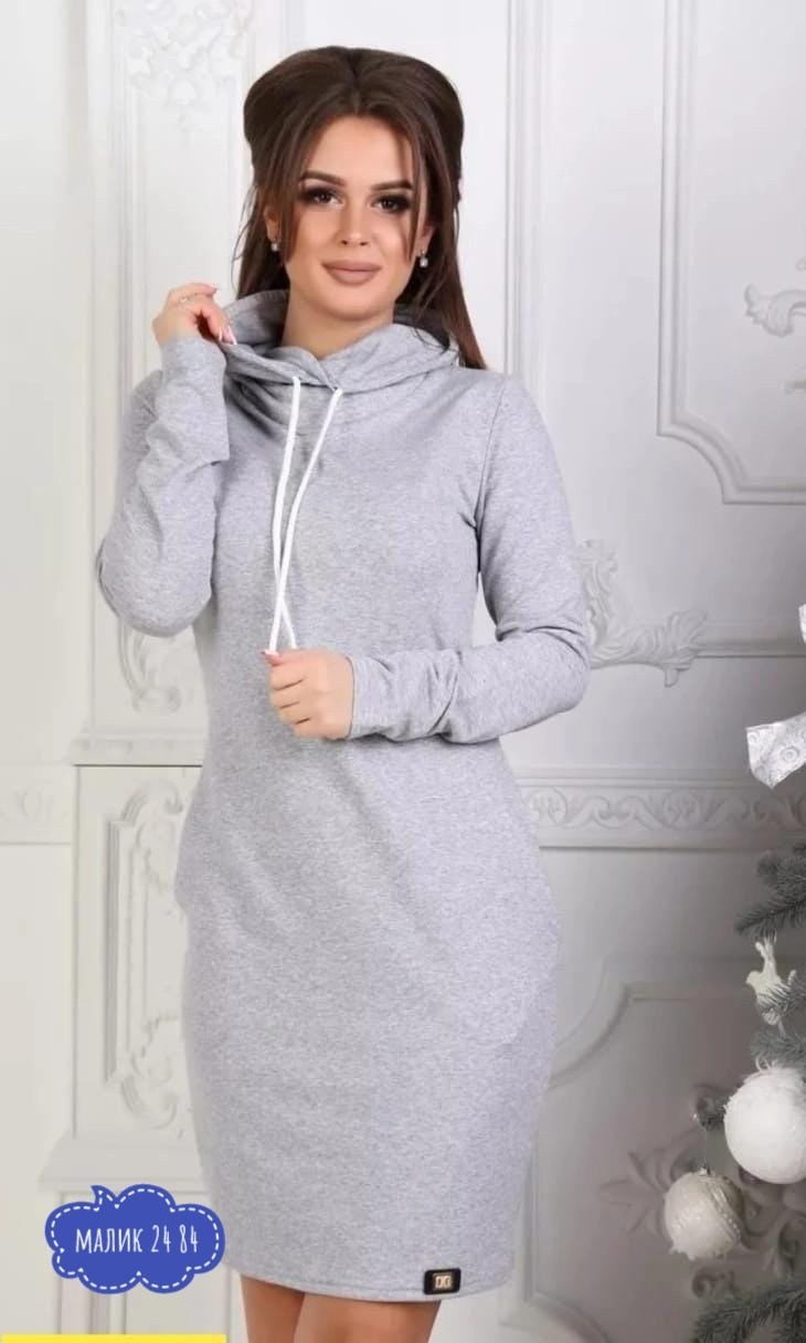 платье на флисе,женское платье теплое,спортивное платье с капюшоном,теплое платье с капюшоном,платье с капюшоном