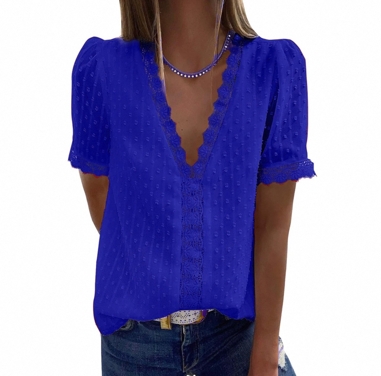 блузка модная,женская блуза,блузка женская летняя с короткими рукавами,кружевная блузка,блузка с короткий рукав