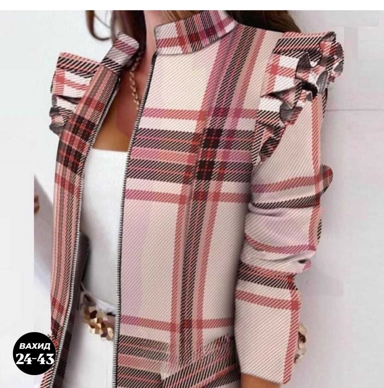 кардиган с воротником,приталенный пиджак в клетку женский,жакет в клетку,куртка в клетку