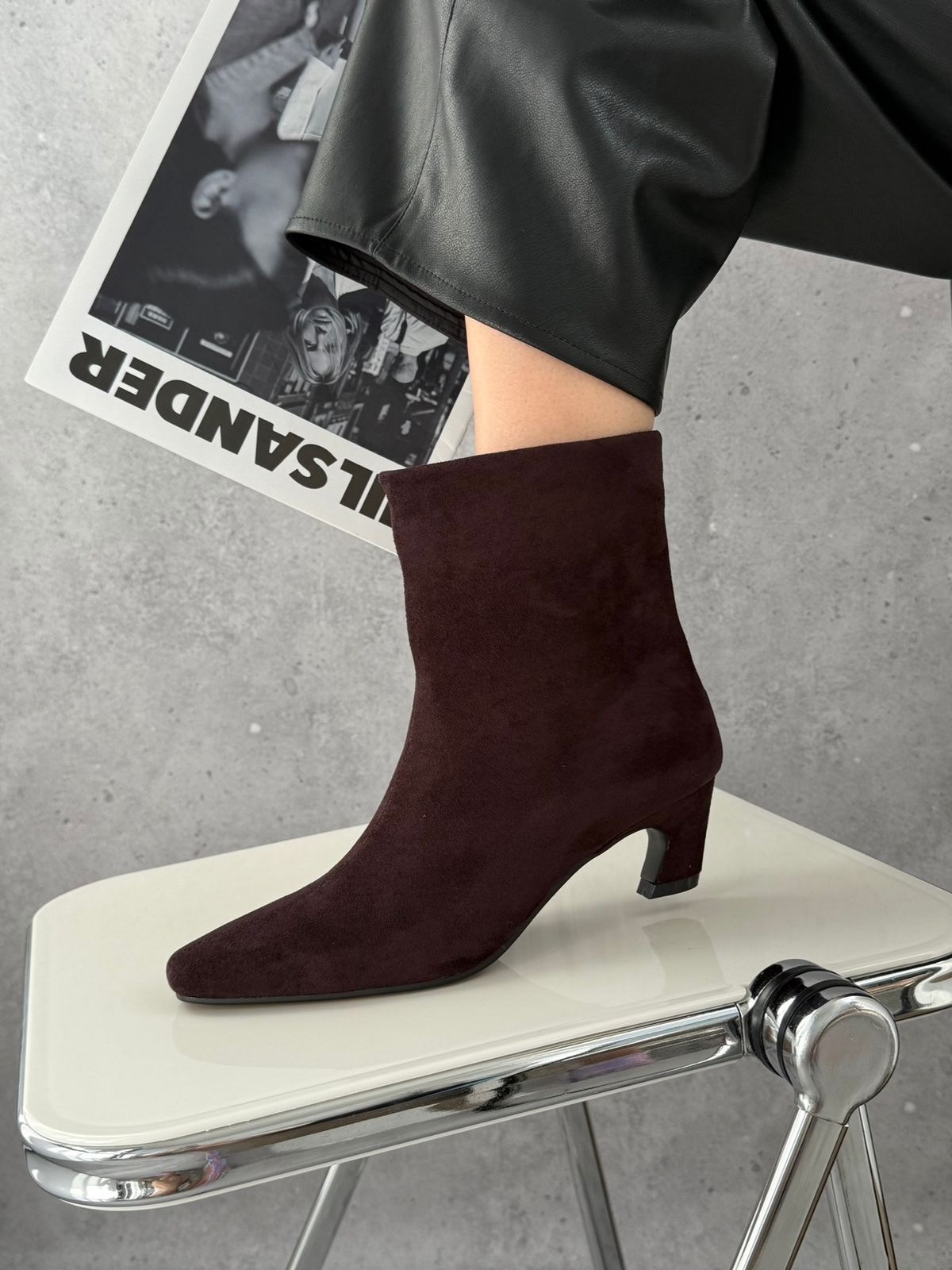 замшевые ботильоны,,ботильоны женские,бордовые ботильоны,модные ботильоны