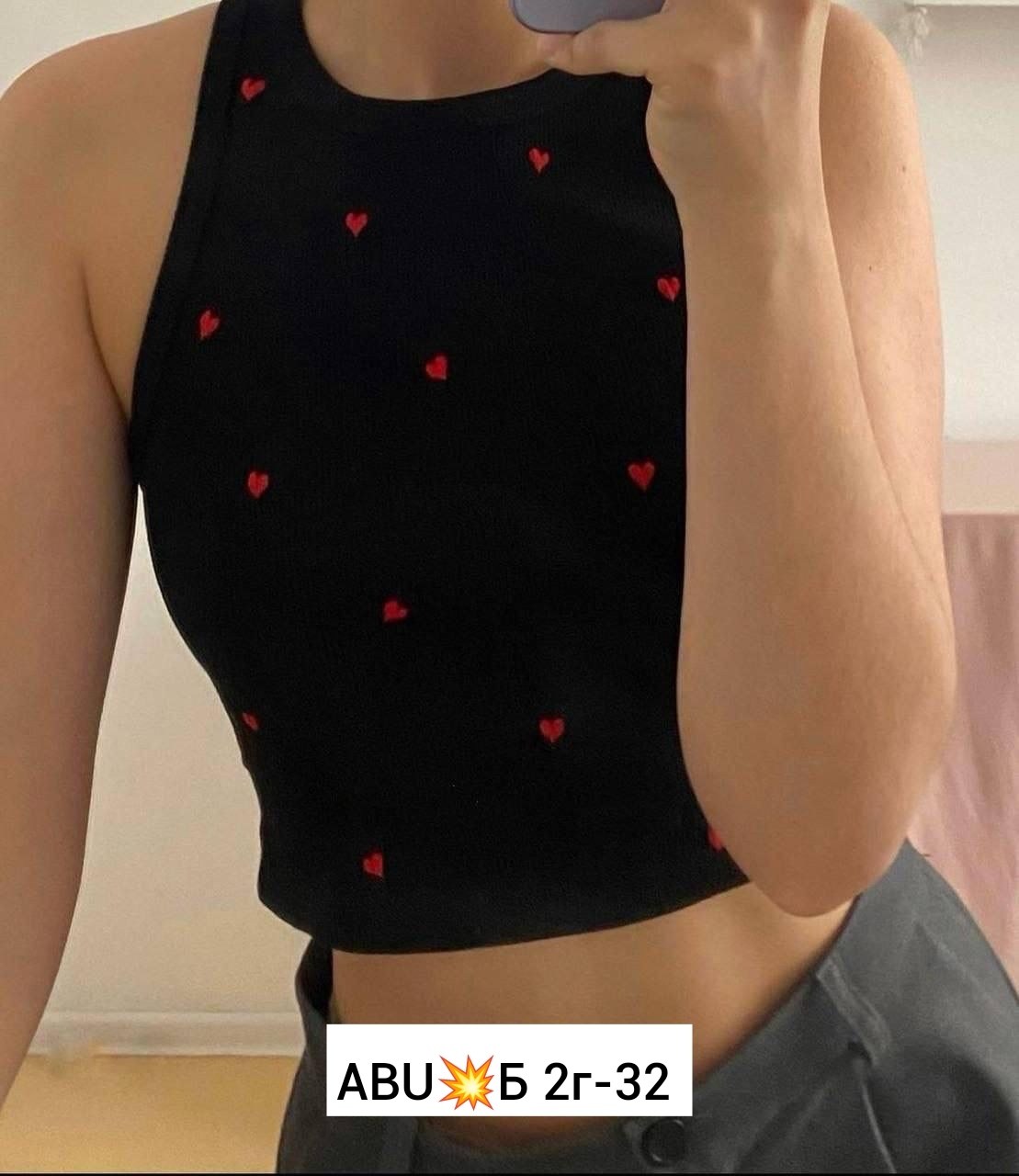 топ с сердечками, ,футболки и майки,женские футболки,майка топ