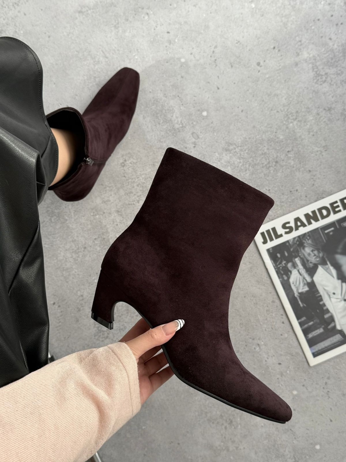 замшевые ботильоны,,ботильоны женские,бордовые ботильоны,модные ботильоны