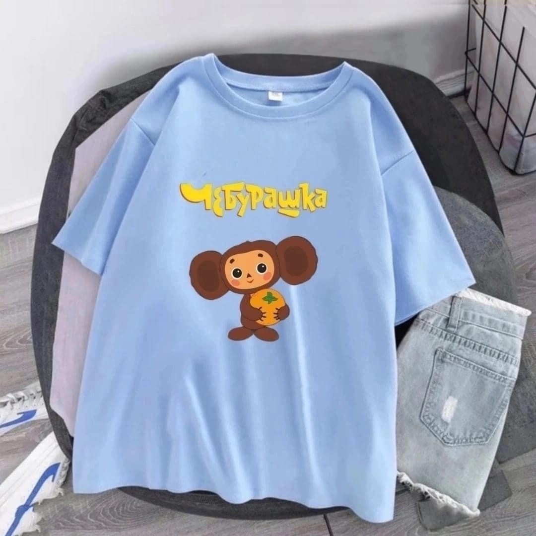футболка чебурашка,футболка с чебурашкой женская,футболка женская,футболка с принтом чебурашка,чебурашка одежда