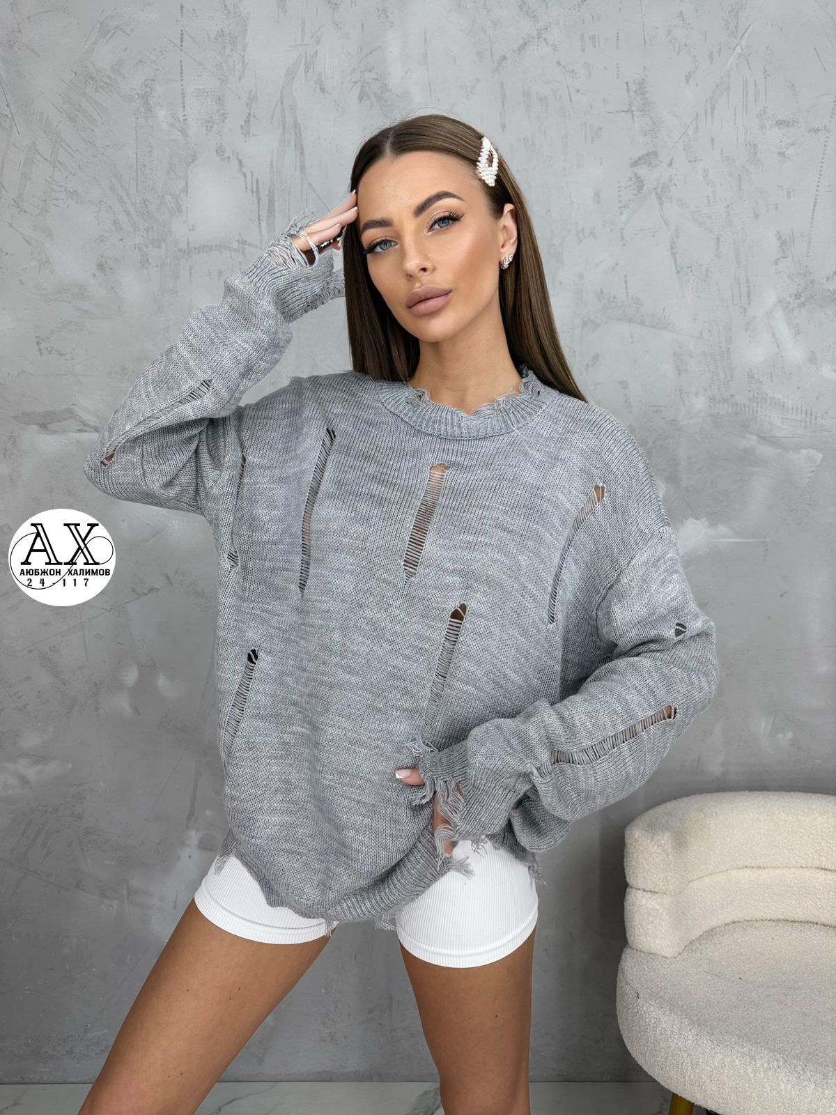 свитера туники,женские кофты,вязаная туника,модные свитера,свитер рваный оверсайз