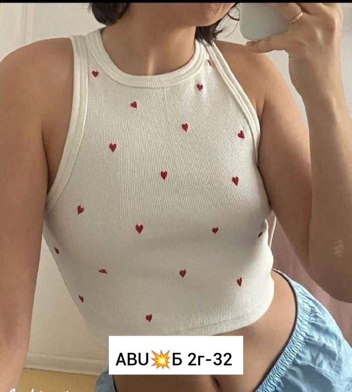 топ с сердечками, ,футболки и майки,женские футболки,майка топ