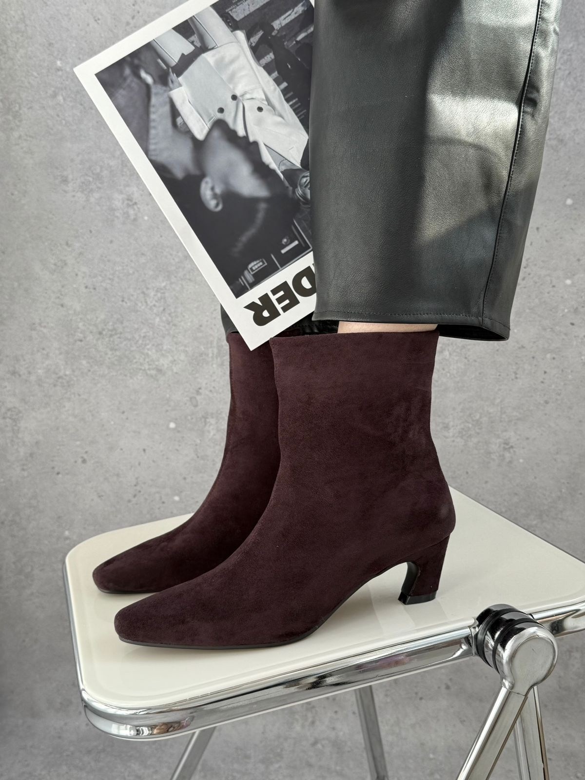 замшевые ботильоны,,ботильоны женские,бордовые ботильоны,модные ботильоны