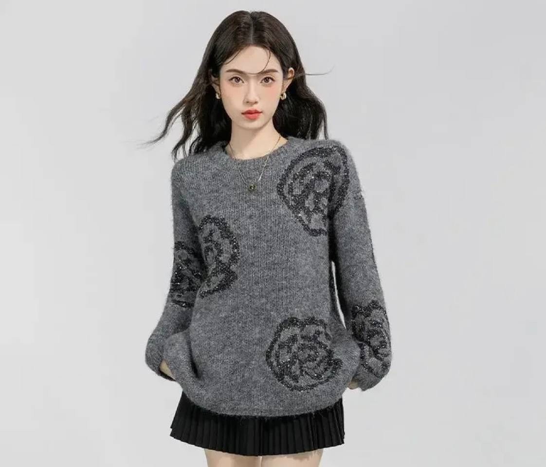 женский свитер,вязаные свитера,свитер,вязаный пуловер,свитер с принтом