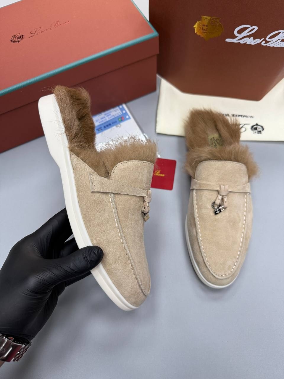 женские лоферы loro piana,лоферы loro piana,,замшевые лоферы loro piana,лоферы на меху