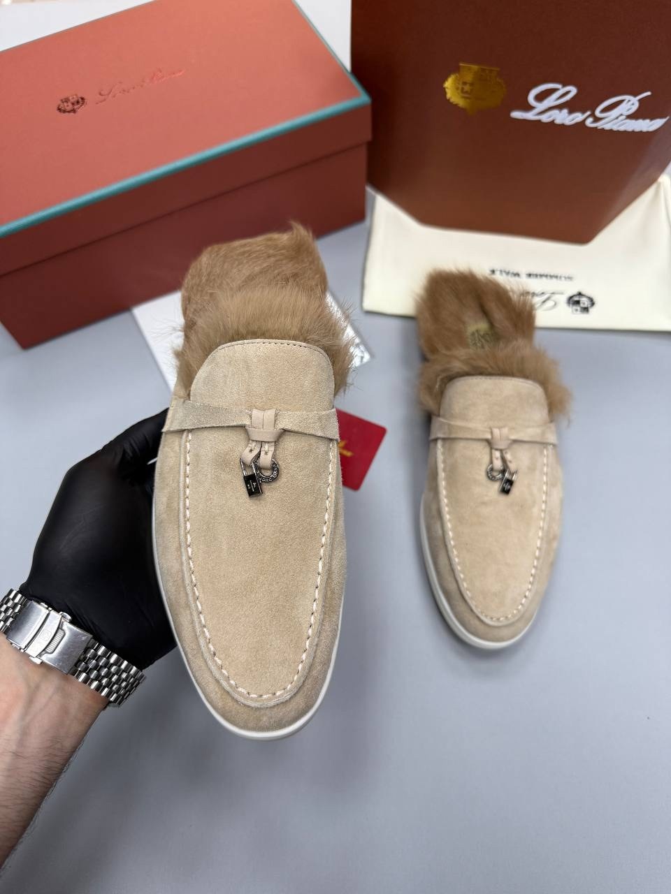 женские лоферы loro piana,лоферы loro piana,,замшевые лоферы loro piana,лоферы на меху