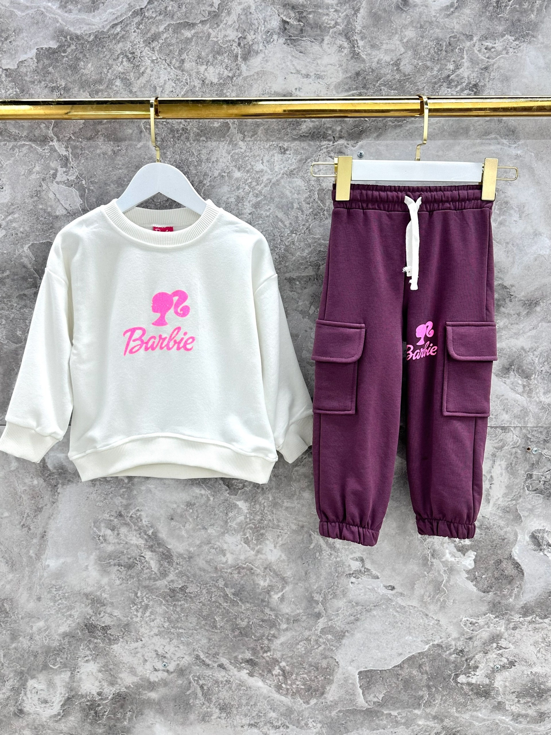 спортивный костюм с надписью барби женский,комплекты одежды,свитшот женская,детский костюм,свитшот барби