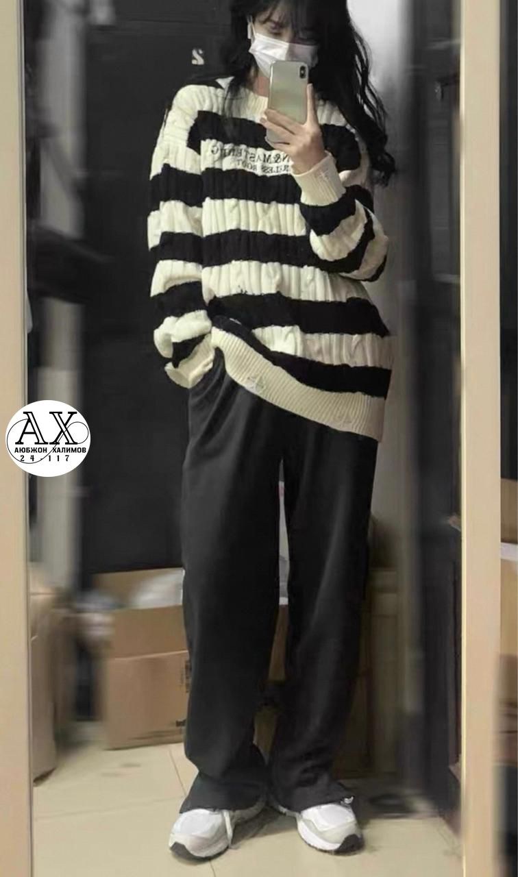 женский свитер в полоску,вязаный свитер в полоску,свитер в полоску,свитер,модные свитера