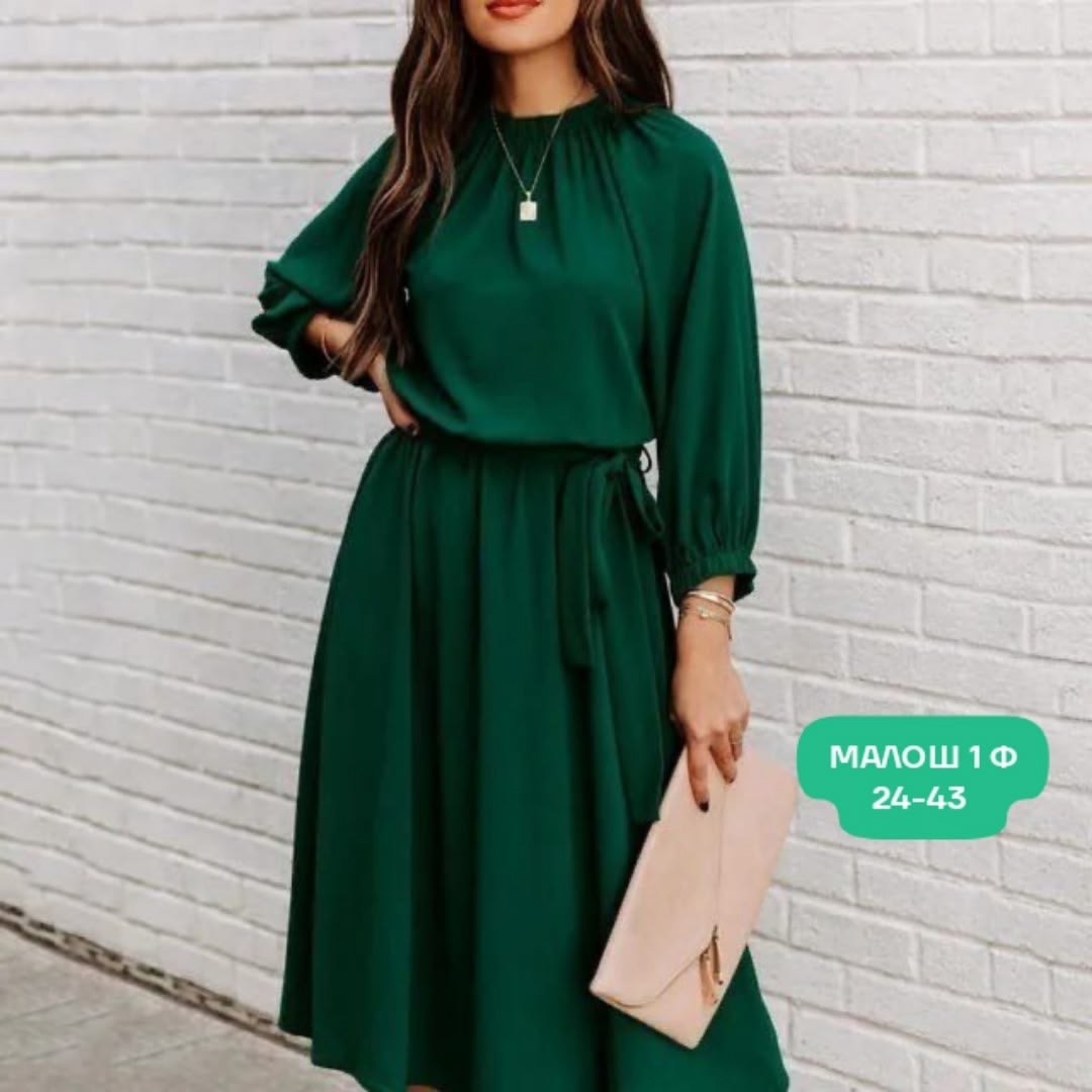 платье средней длины,платье миди с поясом,платье женская,модное платье,женское платье с длинными рукавами