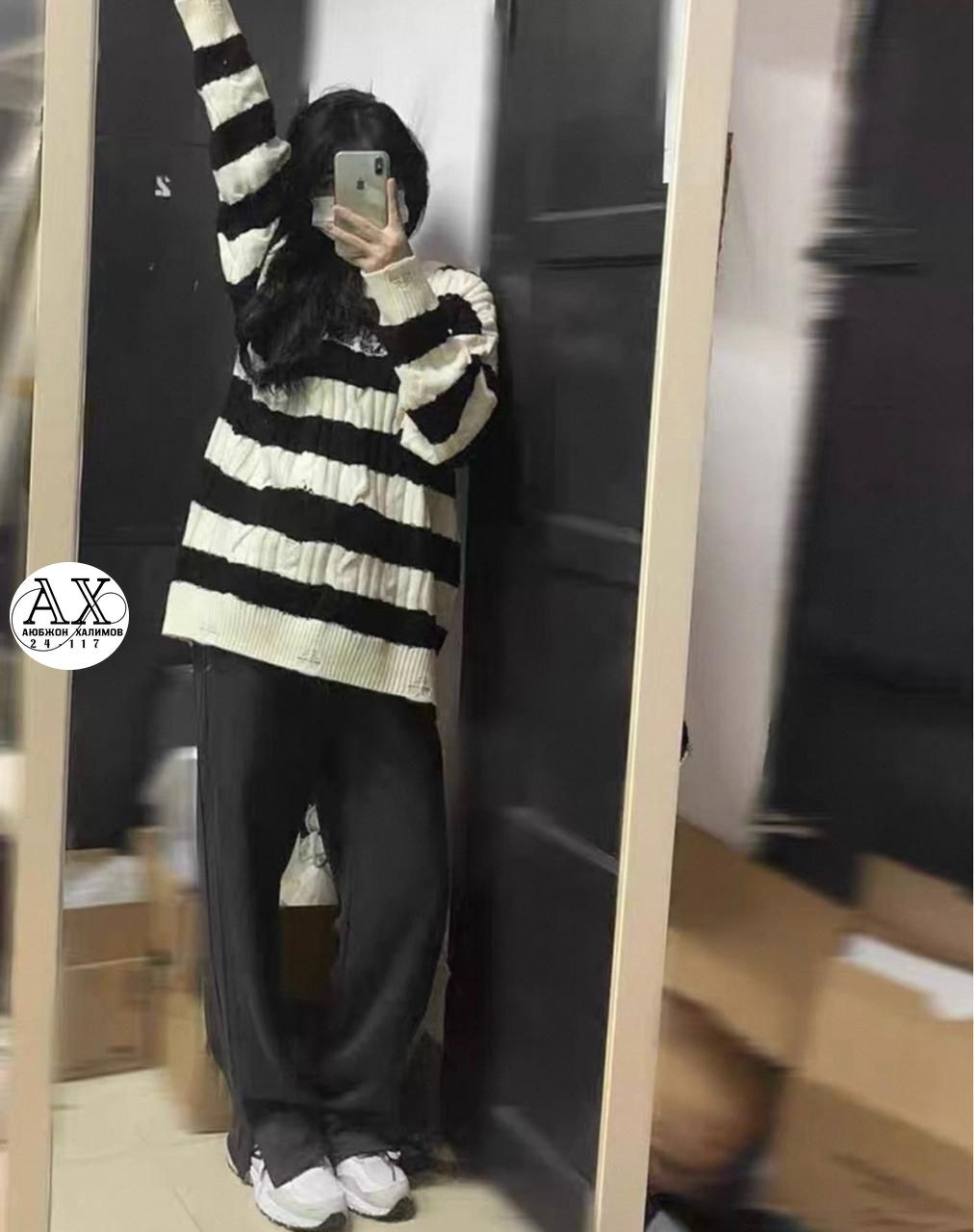 женский свитер в полоску,вязаный свитер в полоску,свитер в полоску,свитер,модные свитера