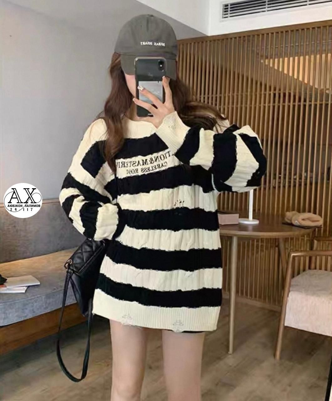 женский свитер в полоску,вязаный свитер в полоску,свитер в полоску,свитер,модные свитера