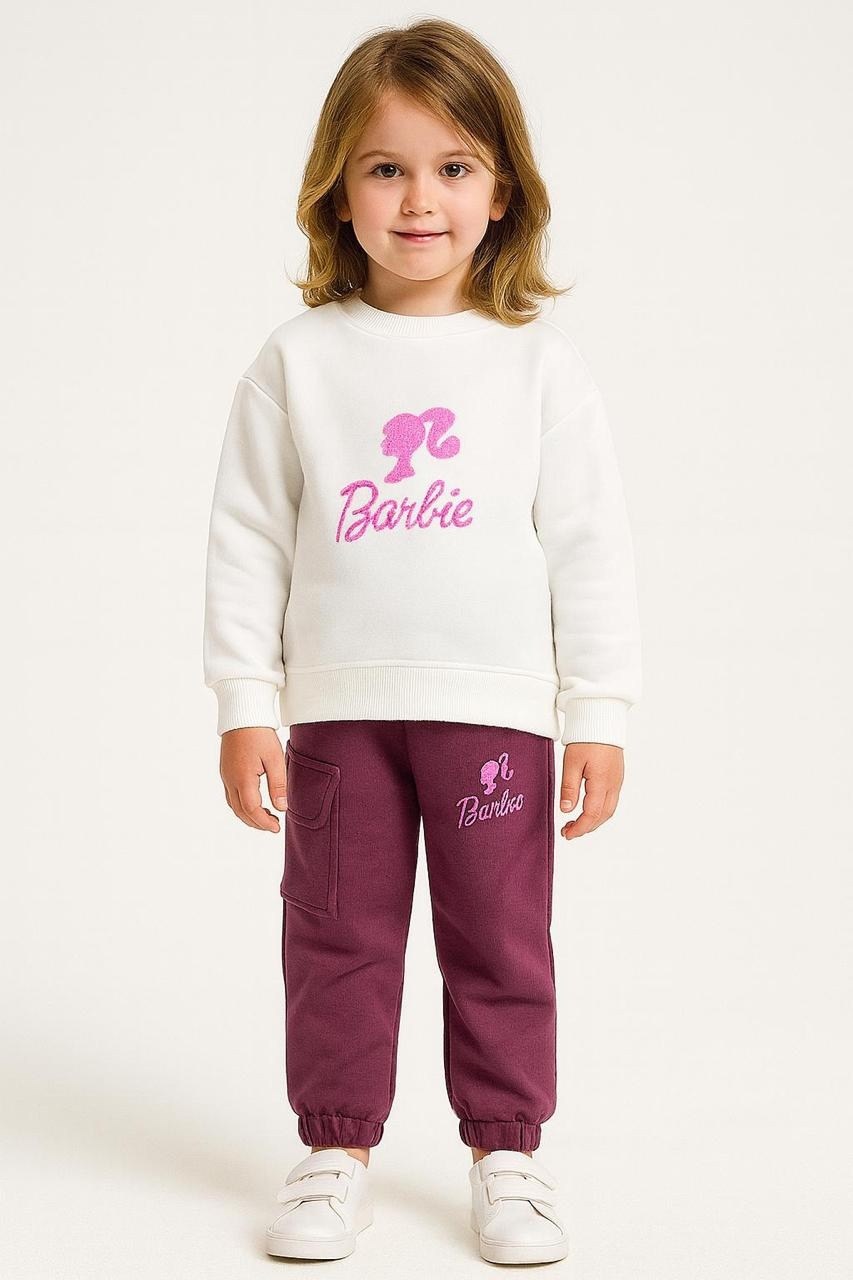 спортивный костюм с надписью барби женский,комплекты одежды,свитшот женская,детский костюм,свитшот барби