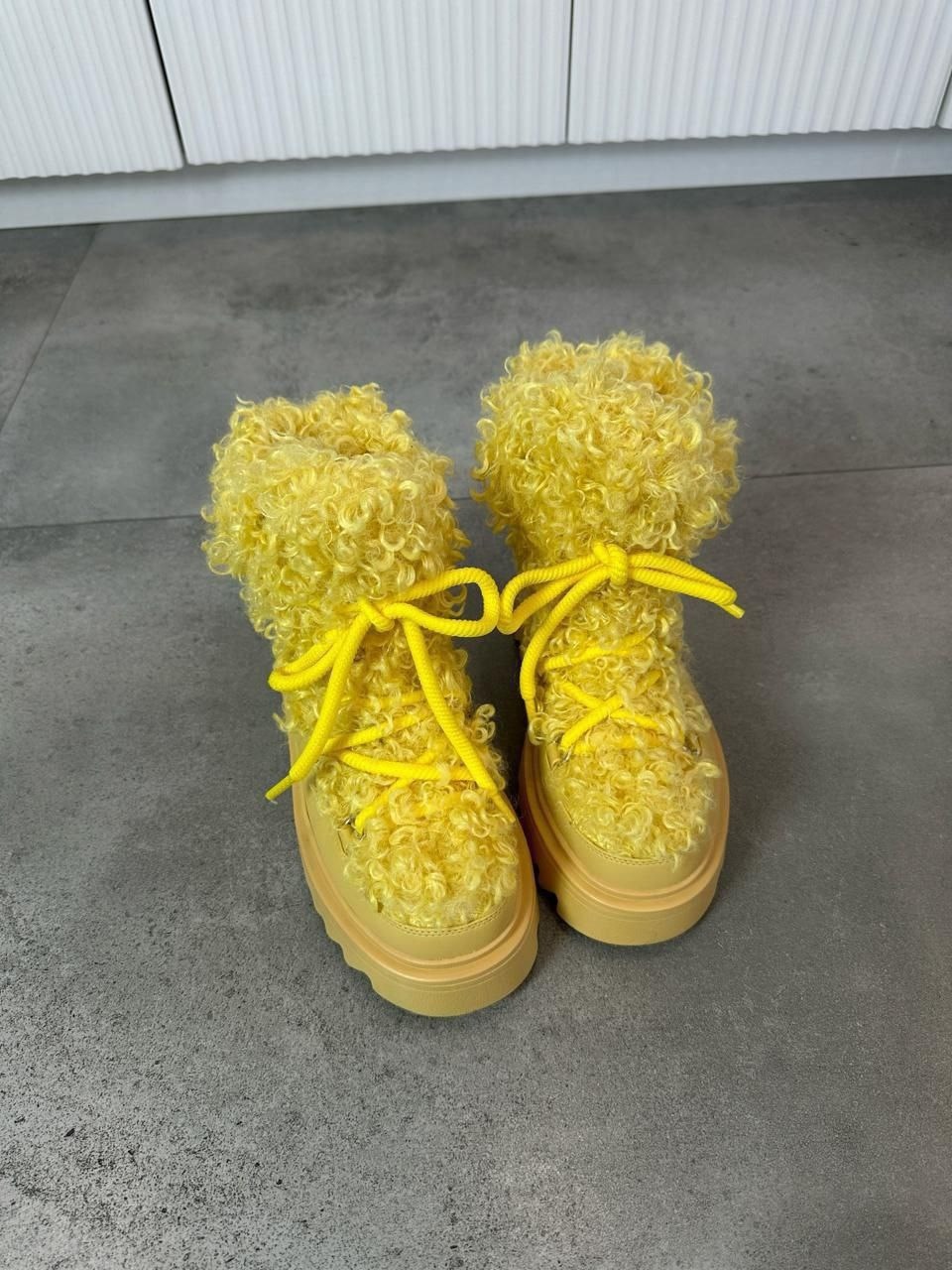,женская зимняя ,ботинки желтые,модная ,ботинки модные