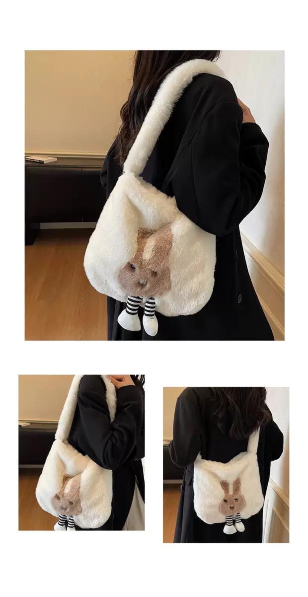 плюшевая сумка,сумка модная,плюшевая сумка через плечо,меховая сумка,женский сумка