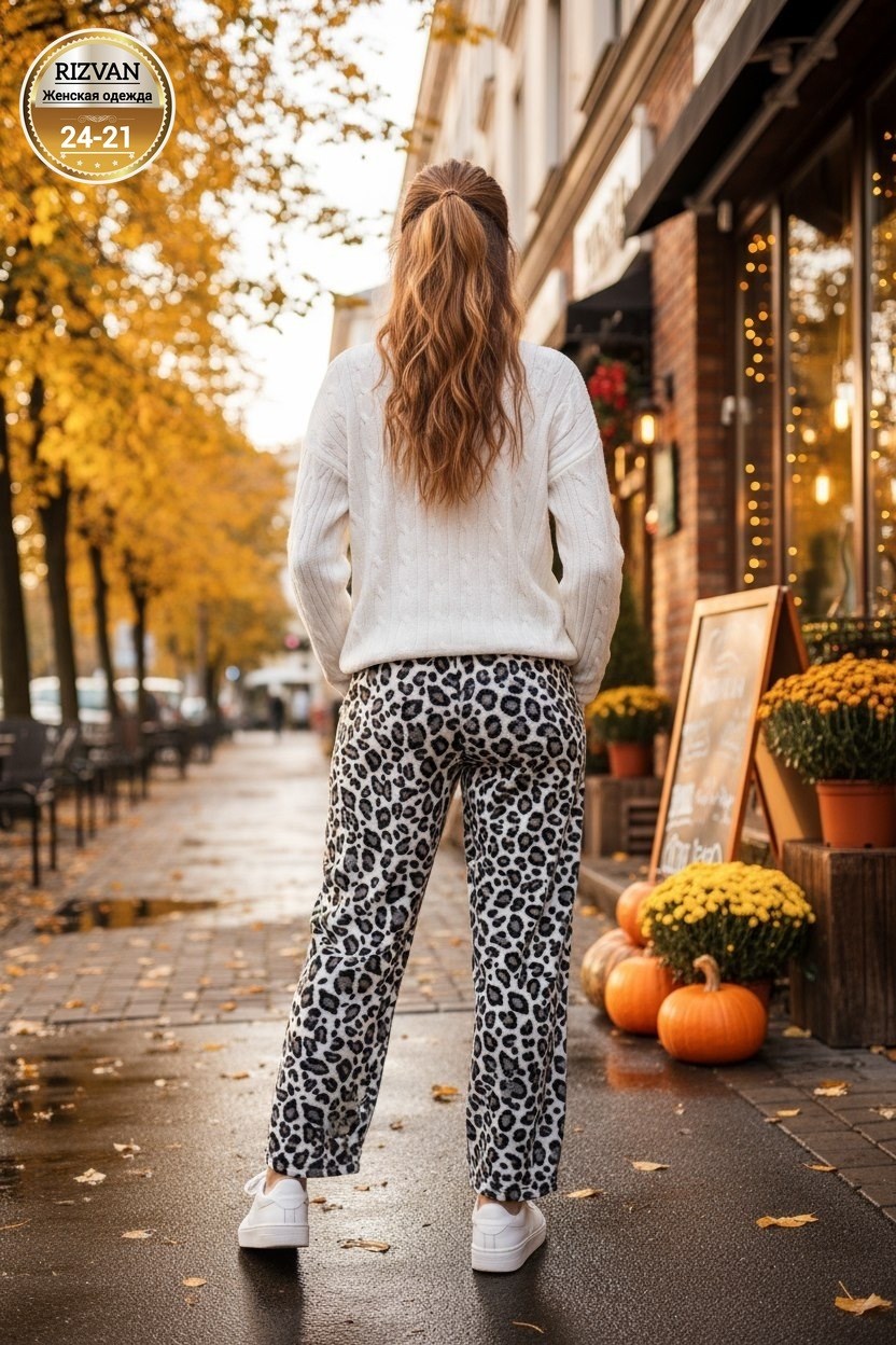 женский брюки,трикотажные брюки,брюки широкие,леопардовые штаны,леопардовые брюки