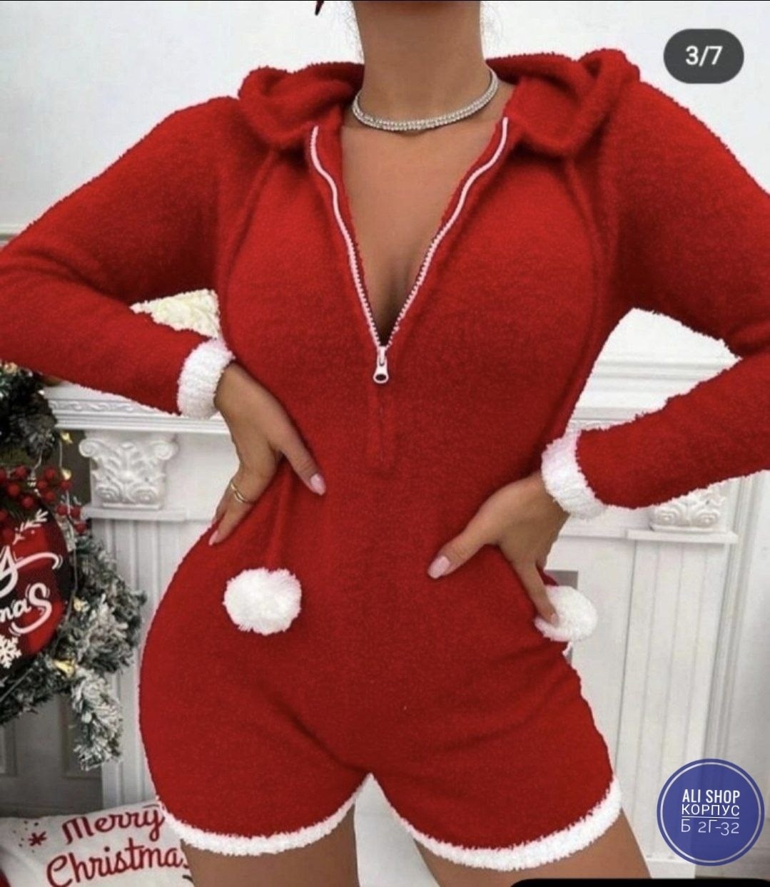 женский рождественский комбинезон hirigin,женский комбинезон с капюшоном,женские комбинезоны,комбинезон с капюшоном,новогодний комбинезон