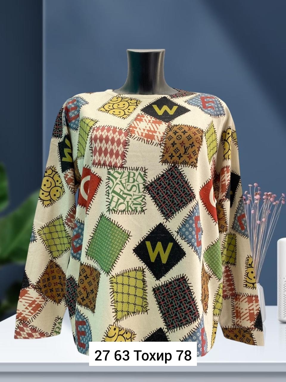 кофта женская,кофта трикотаж,туника женская,рубашка с принтом,рубашка пэчворк