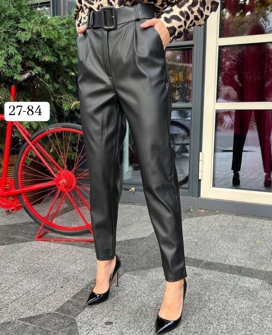 кожаные брюки с поясом,кожаные брюки,прямые брюки из экокожи,брюки из экокожи,кожаные женские брюки