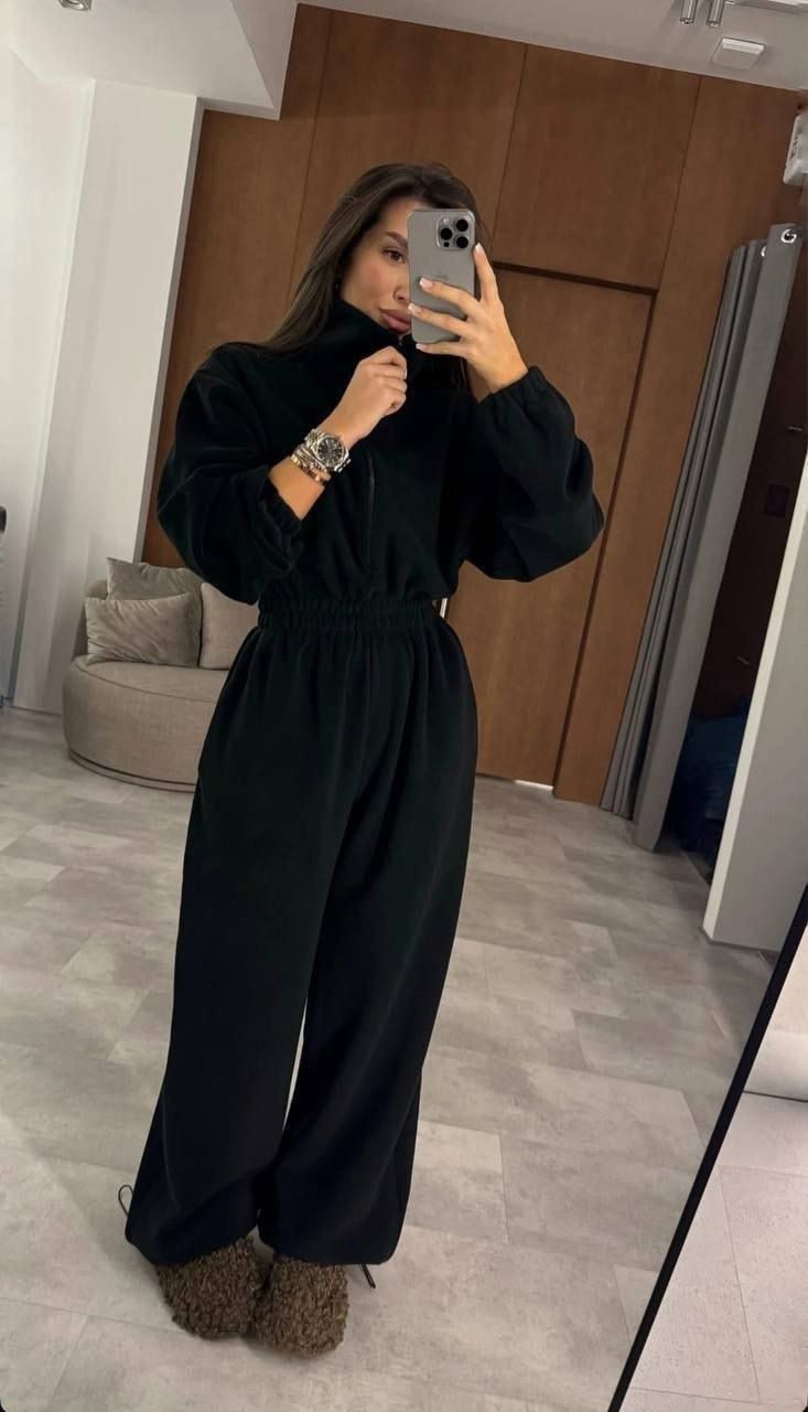 комбинезон на флисе,cпортивный костюм оверсайз,стильные костюмы,костюм на флисе