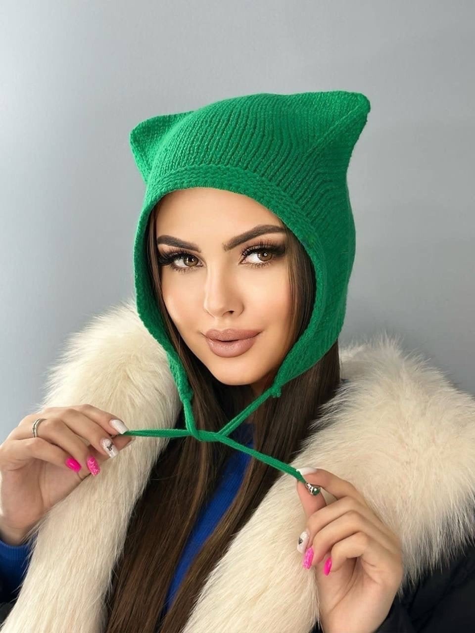 шапка женская из ангоры с ушками дом радости,шапка с ушками,шапка женская из ангоры,шапка для женщин,шапка женская с ушками
